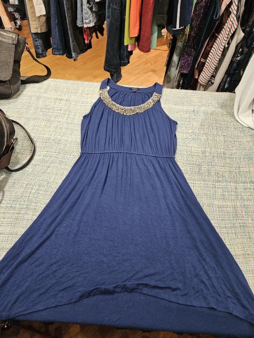 Y2K Apt 9 Embellished Navy High Low Sleeveless Dress